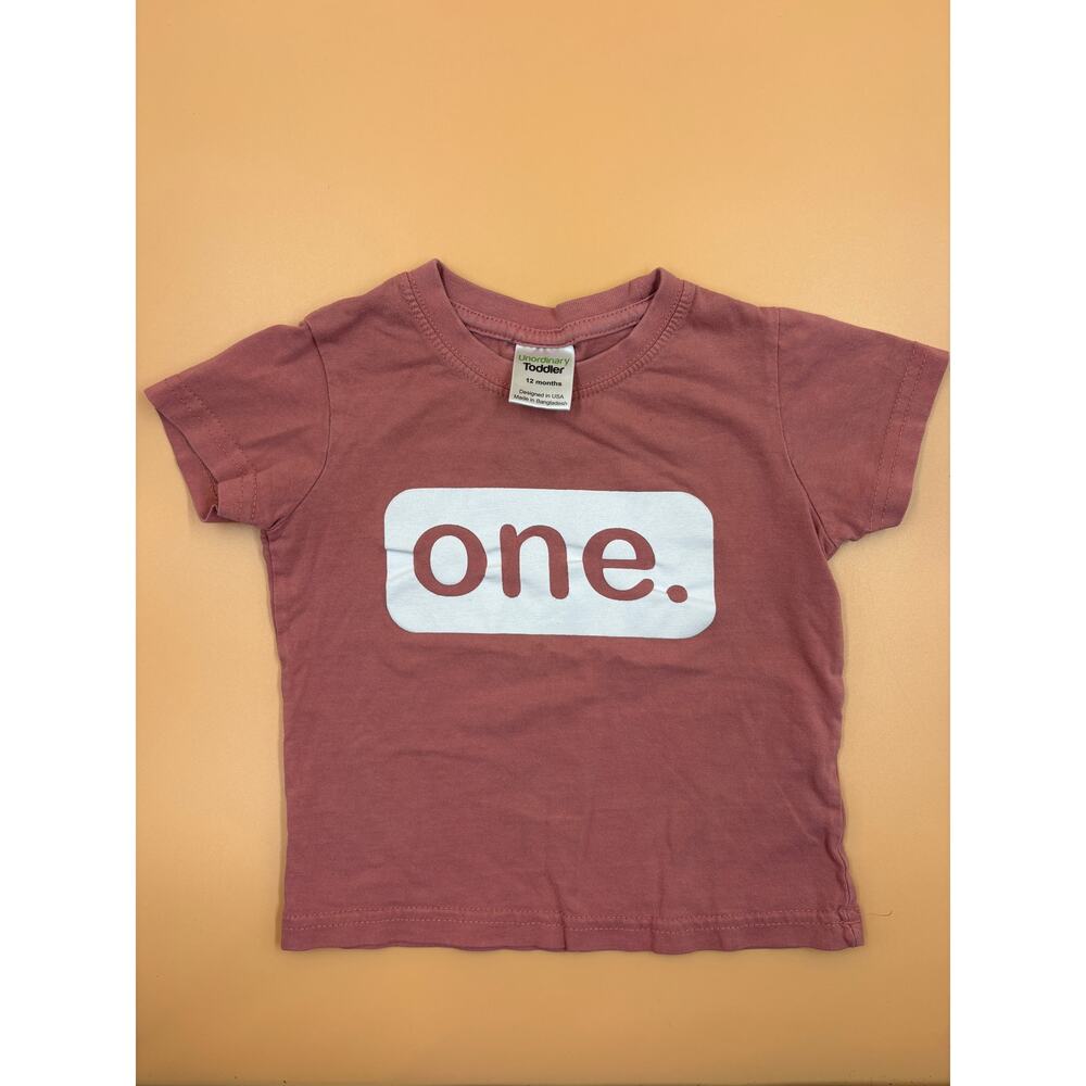 Unordinary Toddler "one." Graphic Tee Dusty Rose 12 Months New Without Tags